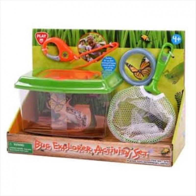 A colorful Bug Explorer Activity Set featuring a magnifying glass, bug-catching tools, and an observation container for kids.