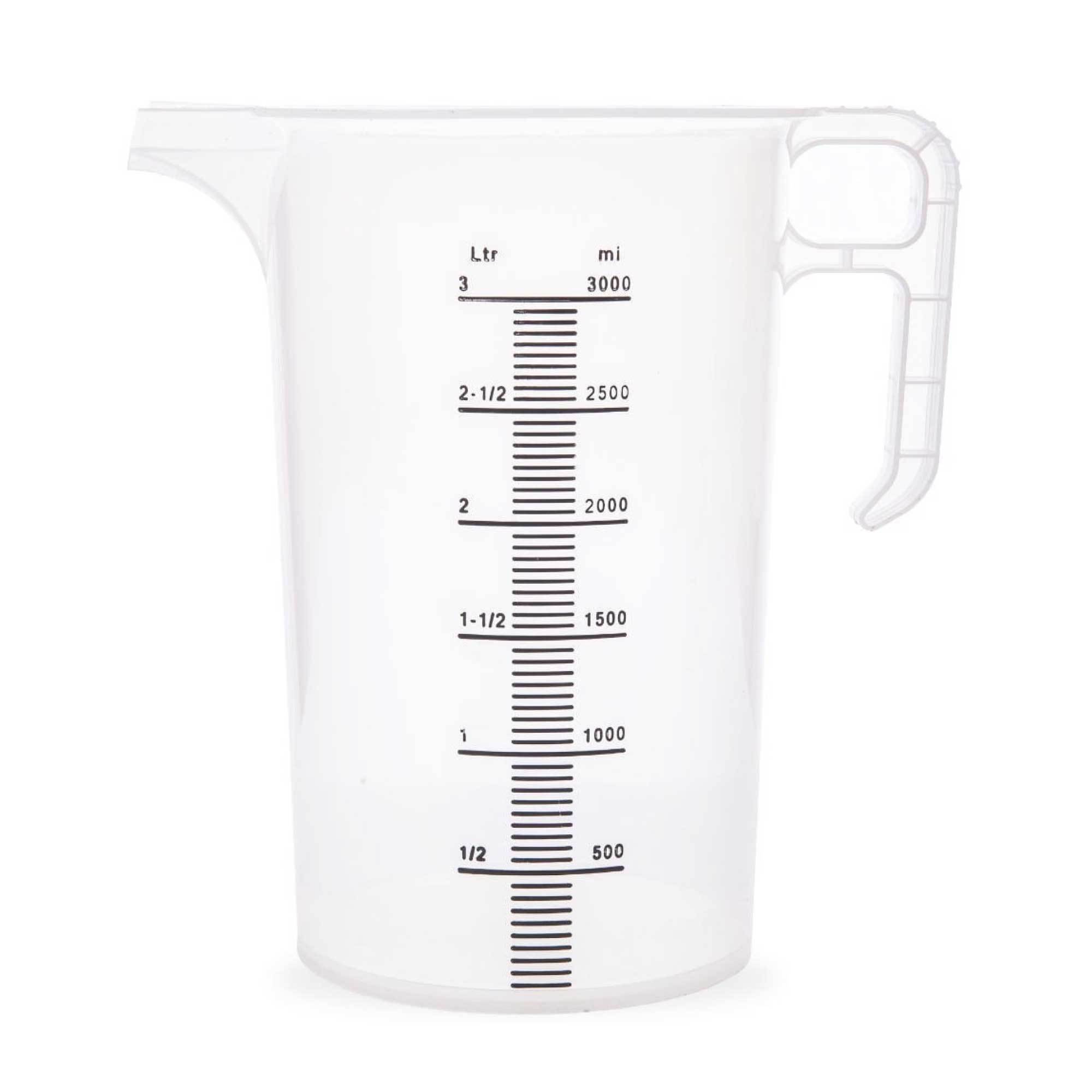 Pro-Jug™ Bulk Measuring Jugs in various sizes, showcasing clear measurement increments and sturdy handles, ideal for food and chemical measuring.