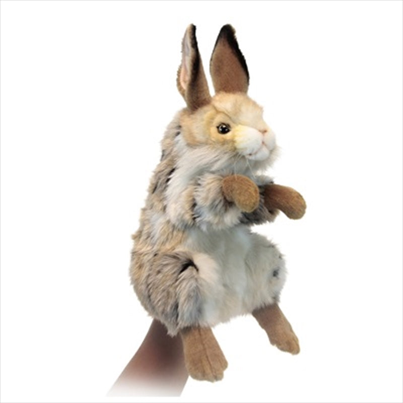 A soft and cuddly 35cm Bunny Puppet with floppy ears and a friendly face, perfect for children's imaginative play.