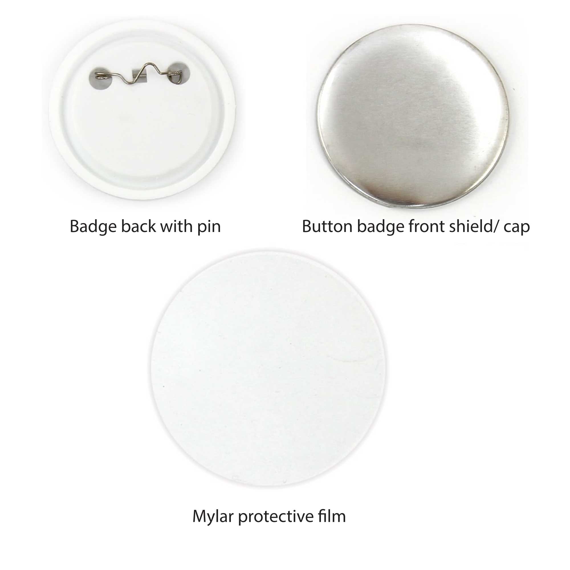 Button Badge Making Set including a badge maker, 25mm mould, and 500 button badges, ideal for crafting personalized badges.