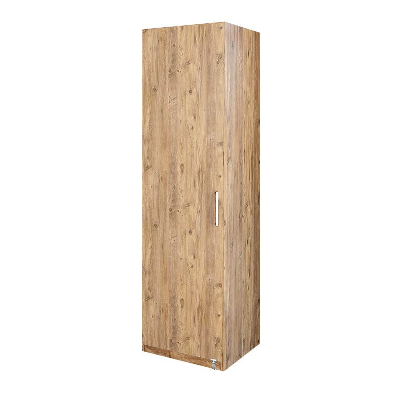 Cabinet THOMAS made of melamine atlantic pine, featuring four large shelves and a rolling door, measuring 45x42x160cm.