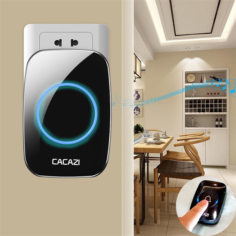 CACAZI New Wireless Doorbell with waterproof design, featuring a sleek look and multiple ringtones, ideal for home use.