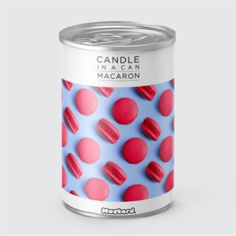 Candle In A Can featuring a vibrant macaron design, showcasing its unique packaging and inviting scent.