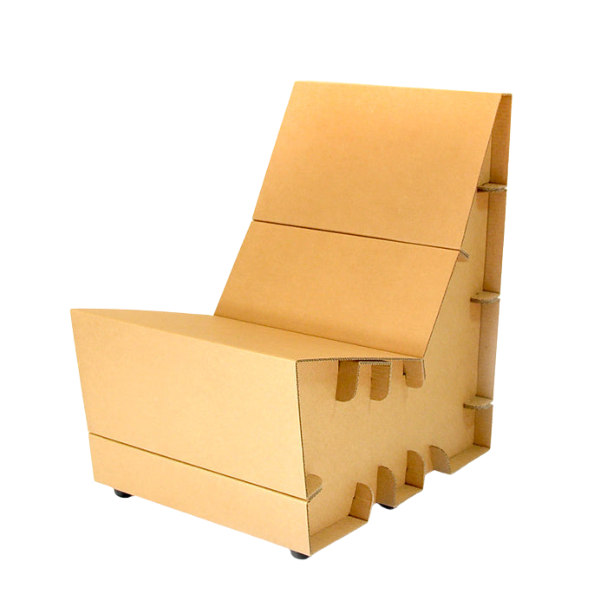 Set of two GLENDO cardboard armchairs showcasing modern design and eco-friendly materials, perfect for home or office use.