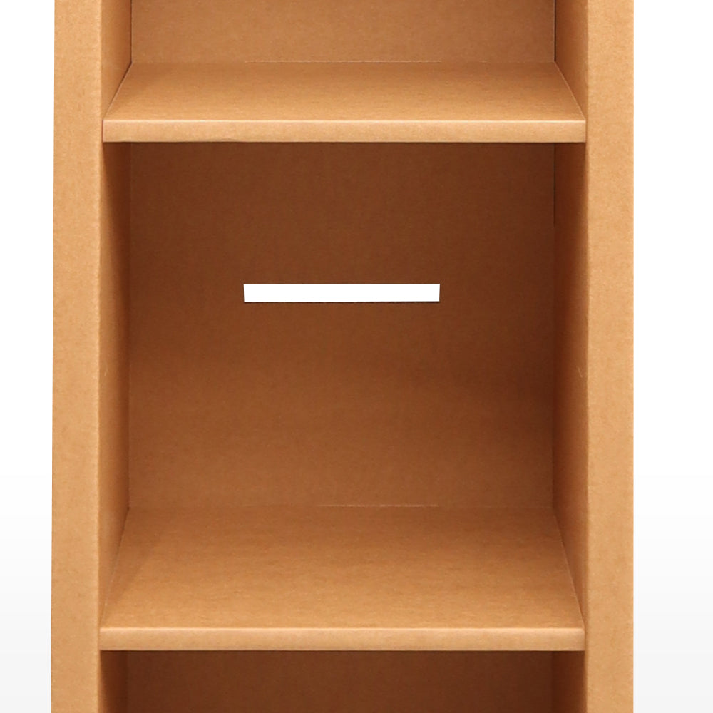 Cardboard Bookcase SINGLE with six shelves, showcasing a modern and versatile design suitable for various interior styles.