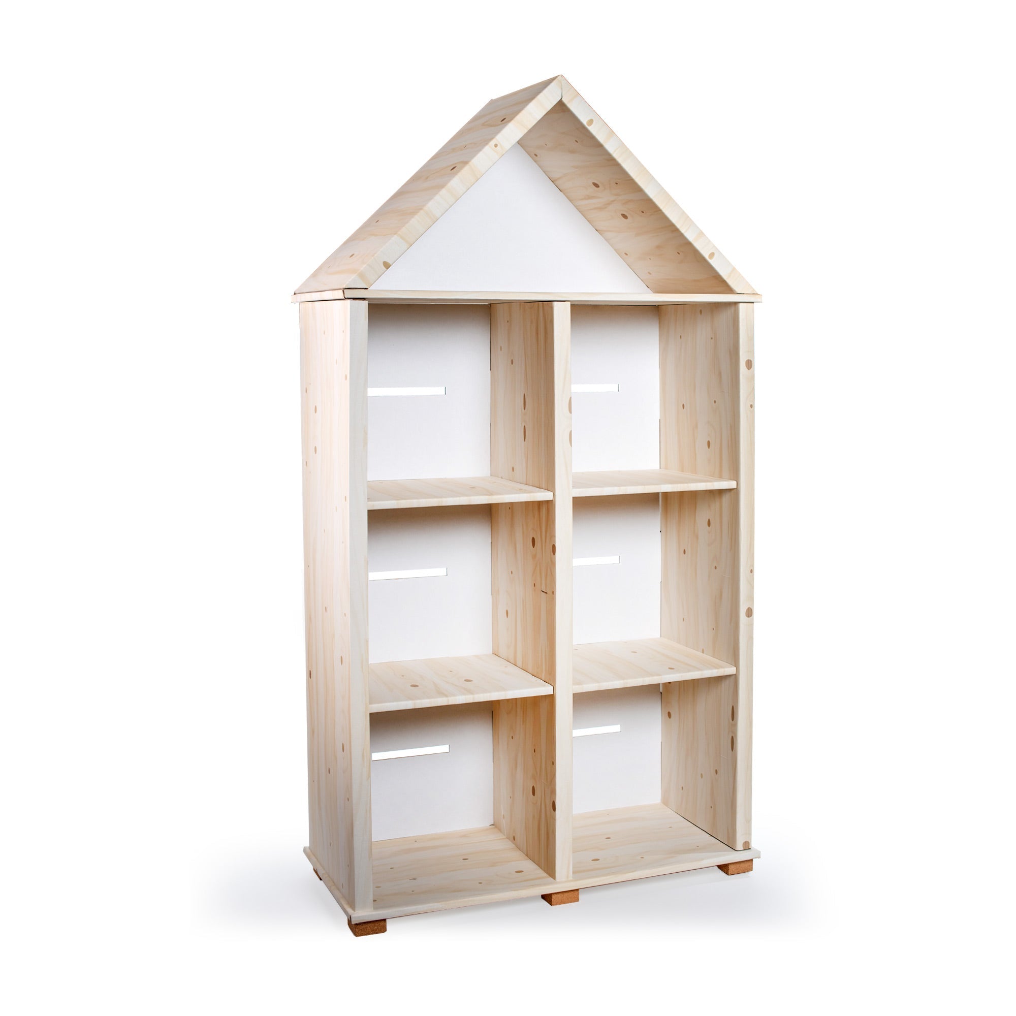 Cardboard Doll's House ANKE with wood-printed design, showcasing its spacious interior and elegant finish.