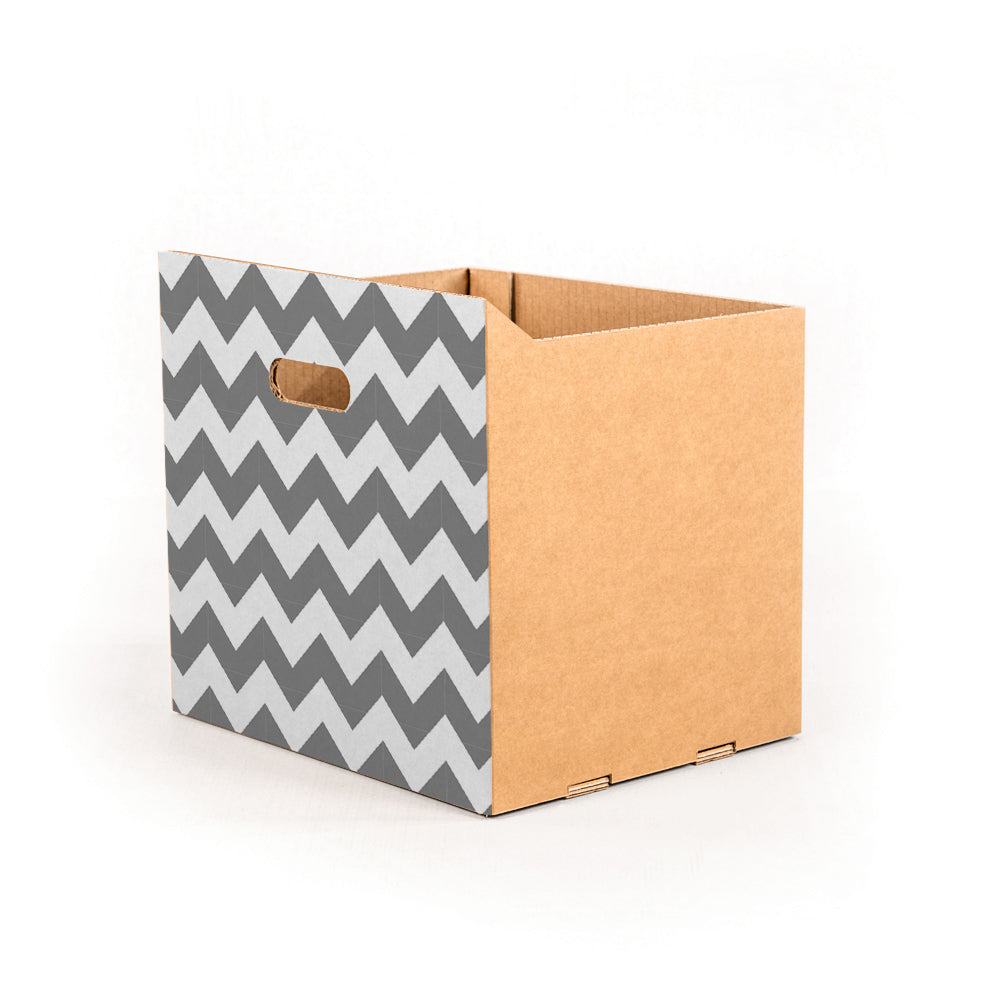 Cardboard Large printed drawer for Chest of Drawers featuring a stylish wave design, perfect for Rustikhaus shelving.