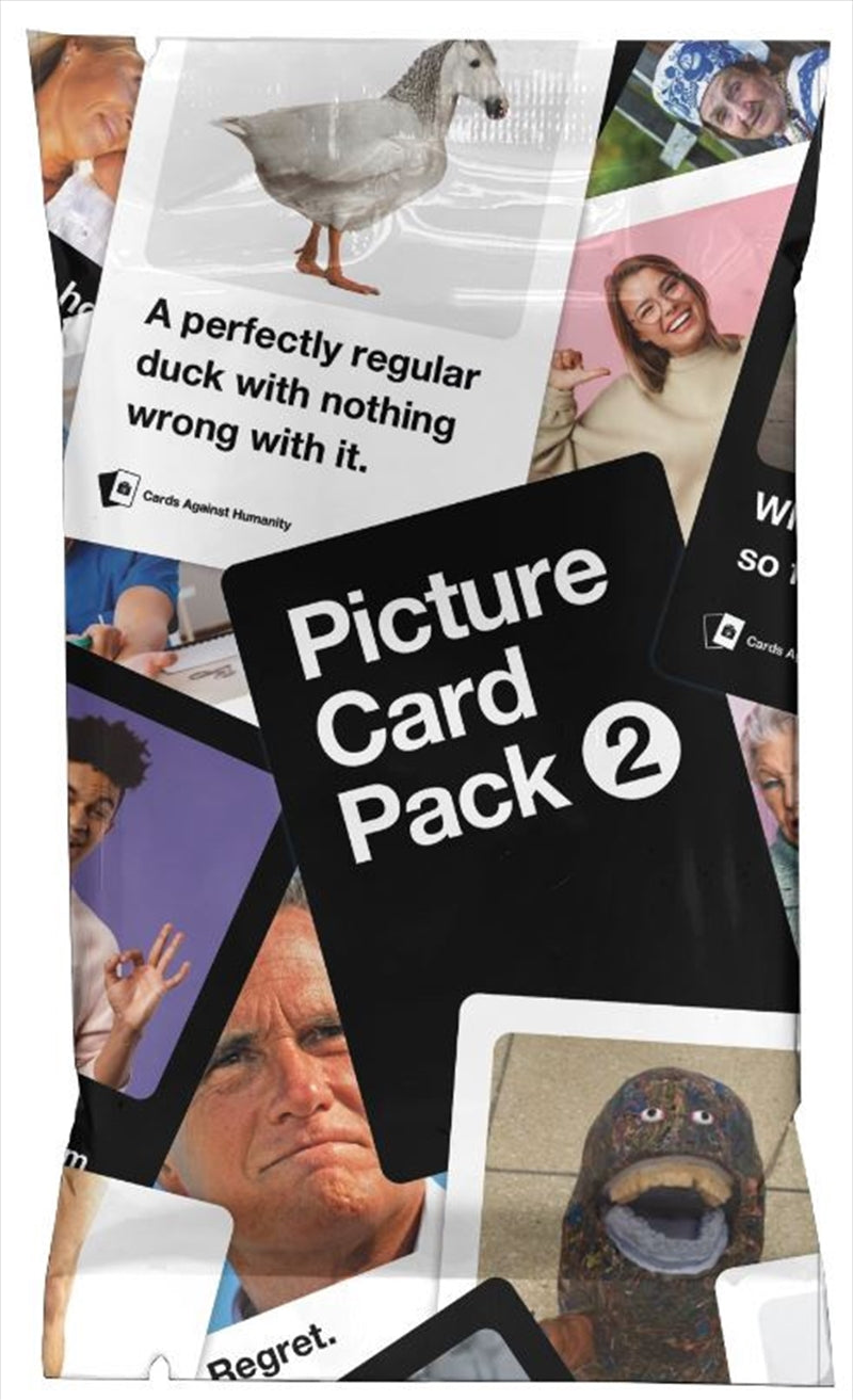 Cards Against Humanity Picture Card Pack 2 featuring colorful and humorous picture cards for enhanced gameplay.