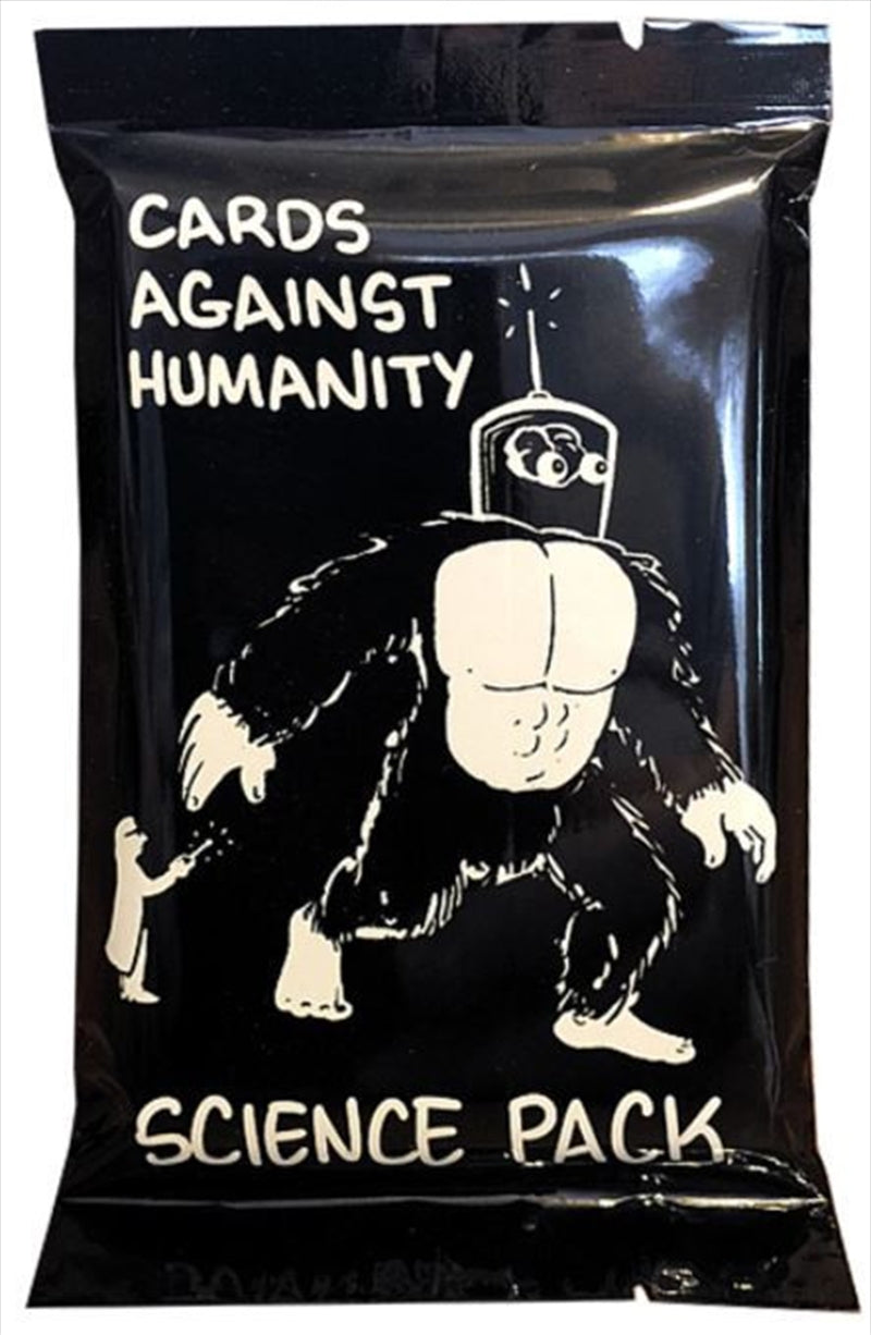 Cards Against Humanity Science Pack featuring 30 unique cards about science, including black and white cards.