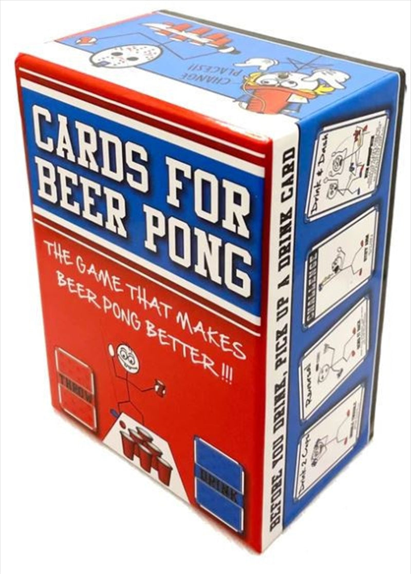 A colorful deck of Cards For Beer Pong featuring THROW and DRINK cards, designed to enhance the Beer Pong experience.