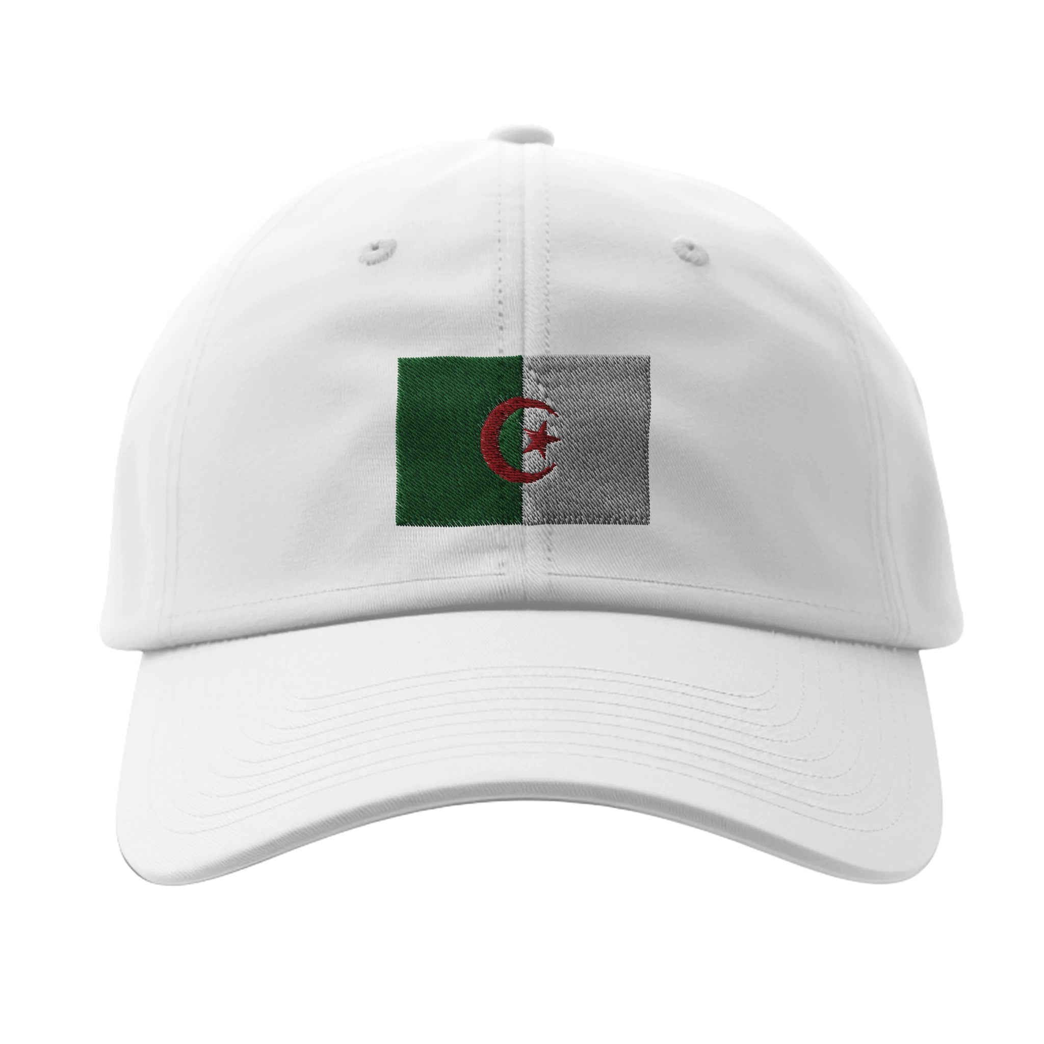 Casquette Drapeau de l'Algérie featuring a structured design and curved visor, showcasing the Algerian flag.