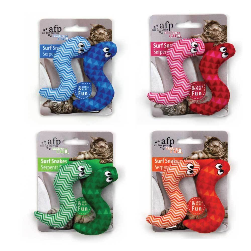 Colorful Catnip Cat Toy Surf Snake, 9cm long, designed for playful cats with crinkle sound and premium catnip inside.