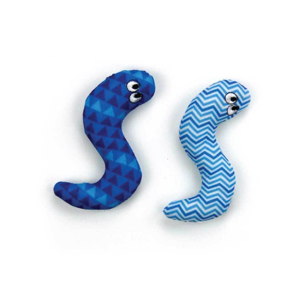 Colorful Catnip Cat Toy Surf Snake, 9cm long, designed for playful cats with crinkle sound and premium catnip inside.