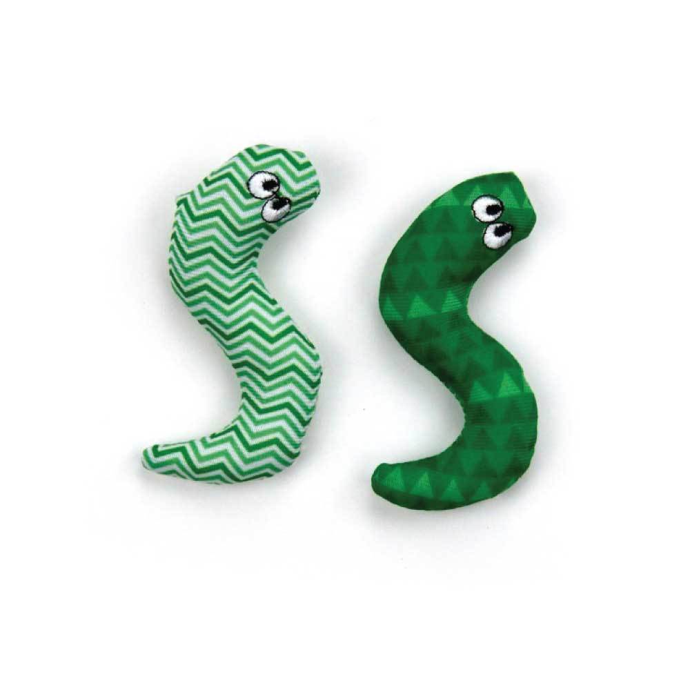 Colorful Catnip Cat Toy Surf Snake, 9cm long, designed for playful cats with crinkle sound and premium catnip inside.