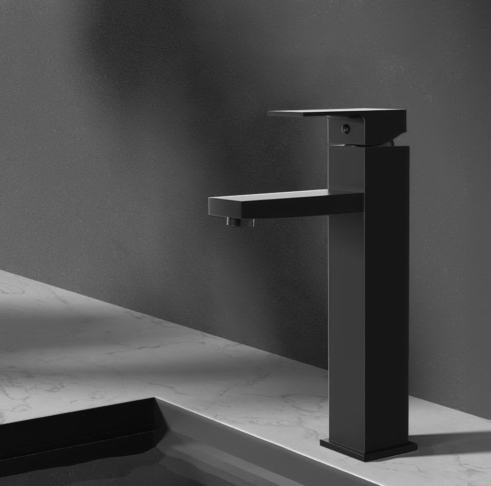 Cefito Basin Mixer Tap Faucet in matte black finish, showcasing its sleek design and high-quality materials.