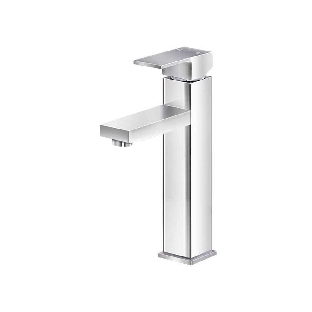 Cefito Basin Mixer Tap Faucet in Silver, showcasing its sleek design and high-quality materials.