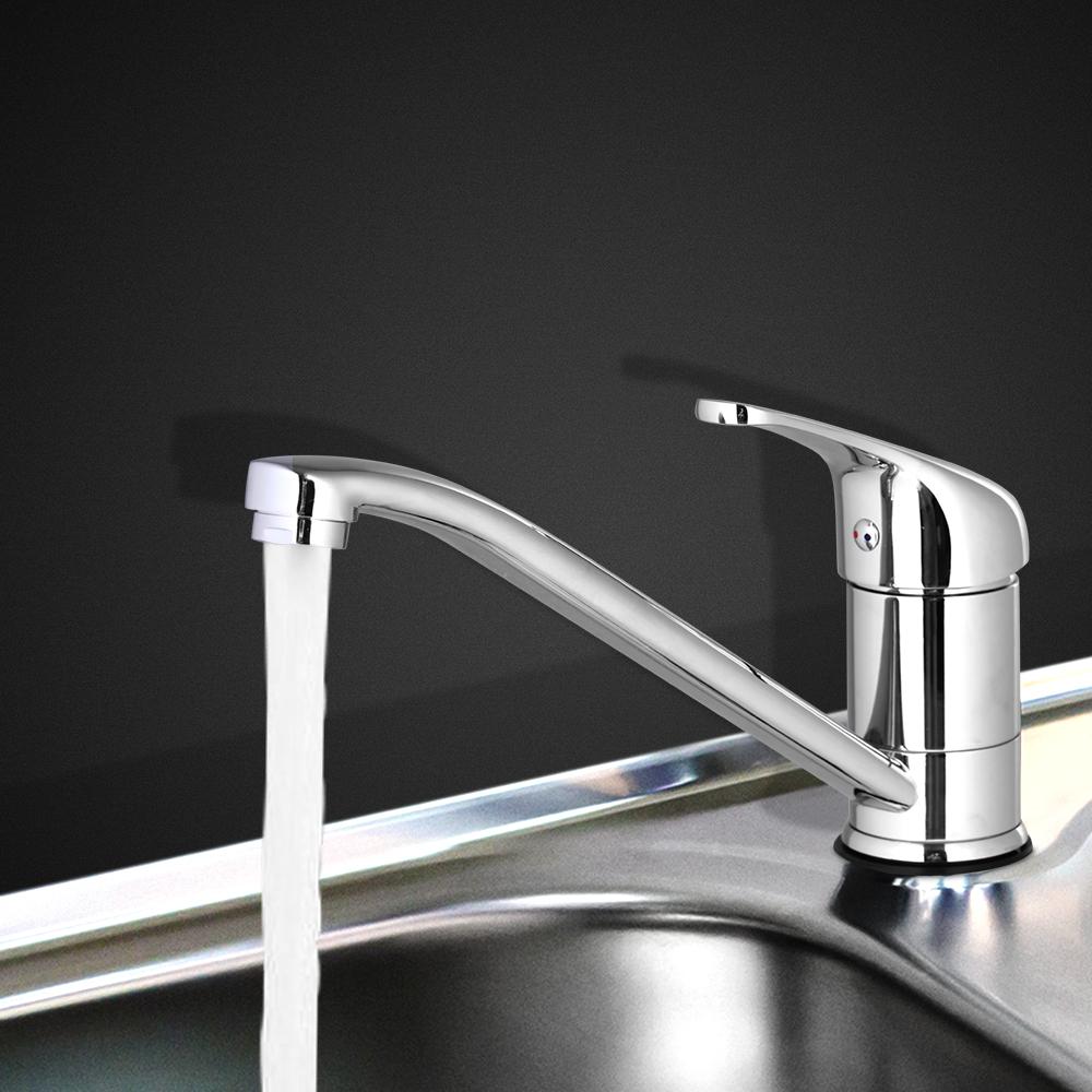 Cefito Basin Mixer Tap in Silver showcasing its sleek design and high-quality materials.