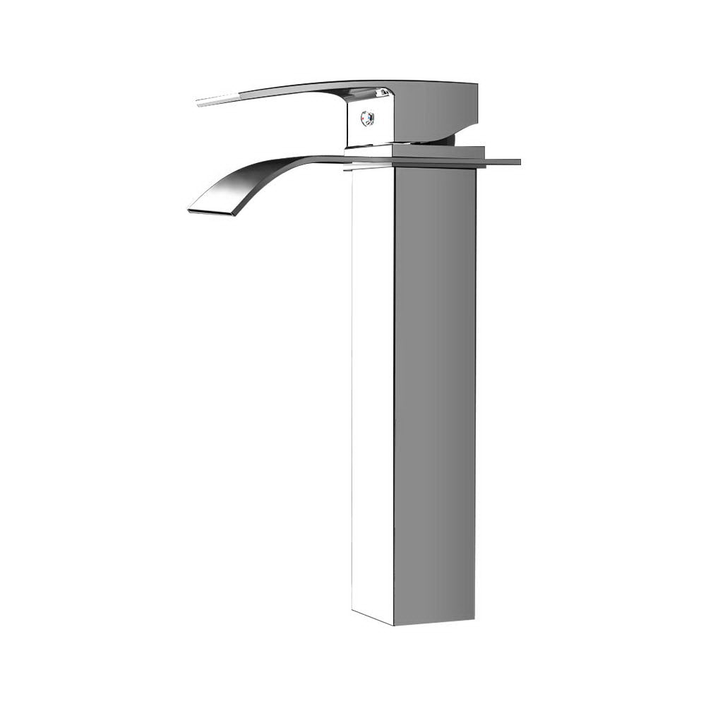 Cefito Basin Mixer Tap in silver finish, showcasing its sleek design and high-quality materials.