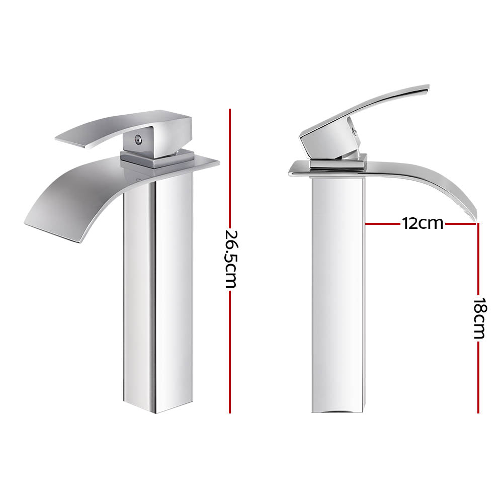 Cefito Basin Mixer Tap in silver finish, showcasing its sleek design and high-quality materials.