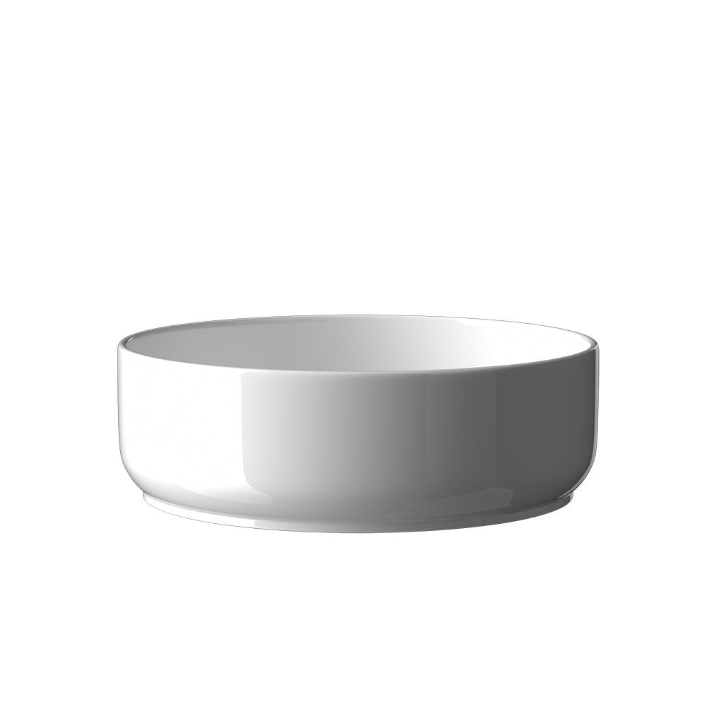 Cefito Bathroom Basin Ceramic Vanity Basin in white, featuring a round shape and high-gloss finish, perfect for modern bathrooms.