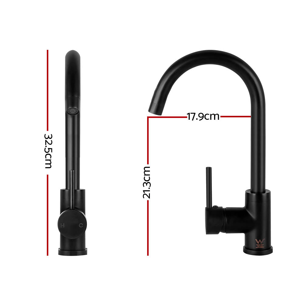 Cefito Kitchen Mixer Faucet Tap in matte black finish, showcasing its sleek design and modern features.