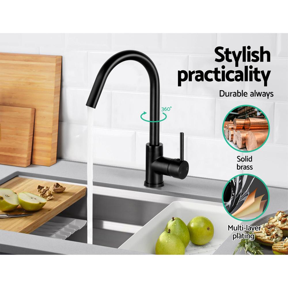 Cefito Kitchen Mixer Faucet Tap in sleek black finish, showcasing its modern design and high-quality materials.