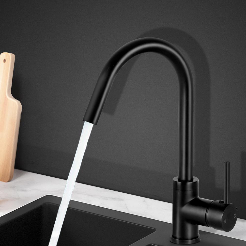 Cefito Kitchen Mixer Faucet Tap in sleek black finish, showcasing its modern design and high-quality materials.