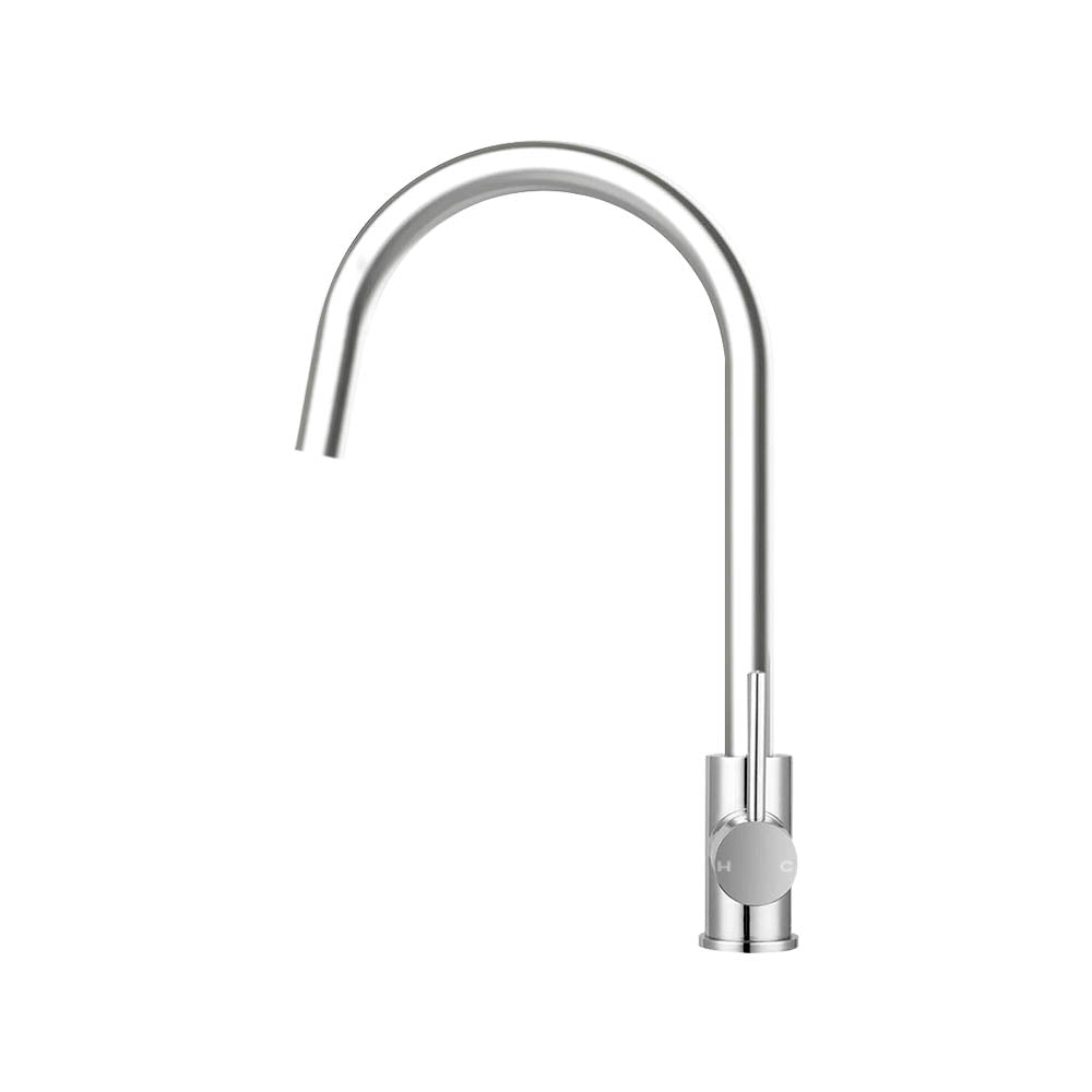 Cefito Mixer Faucet Tap in Silver, showcasing a sleek design with a polished chrome finish and 360° swivel gooseneck.