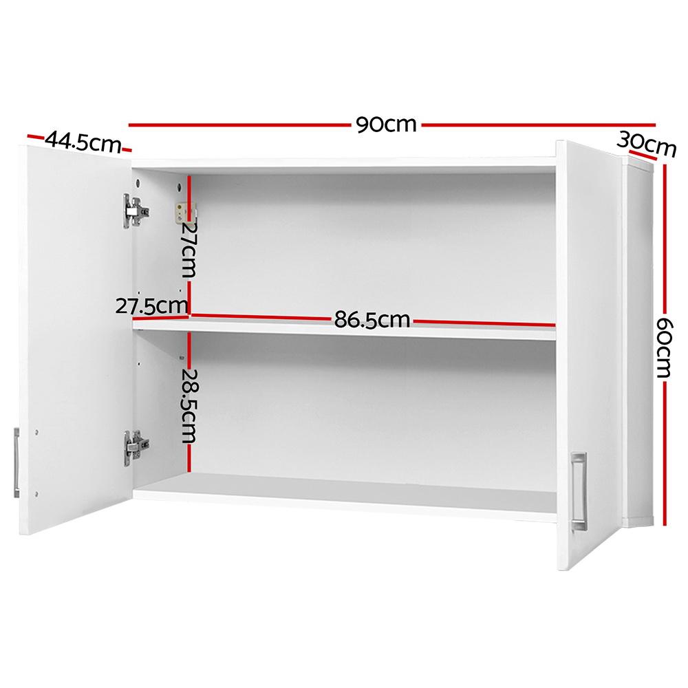 Cefito Wall Cabinet in white, showcasing its sleek design and adjustable shelves, perfect for organizing any room.