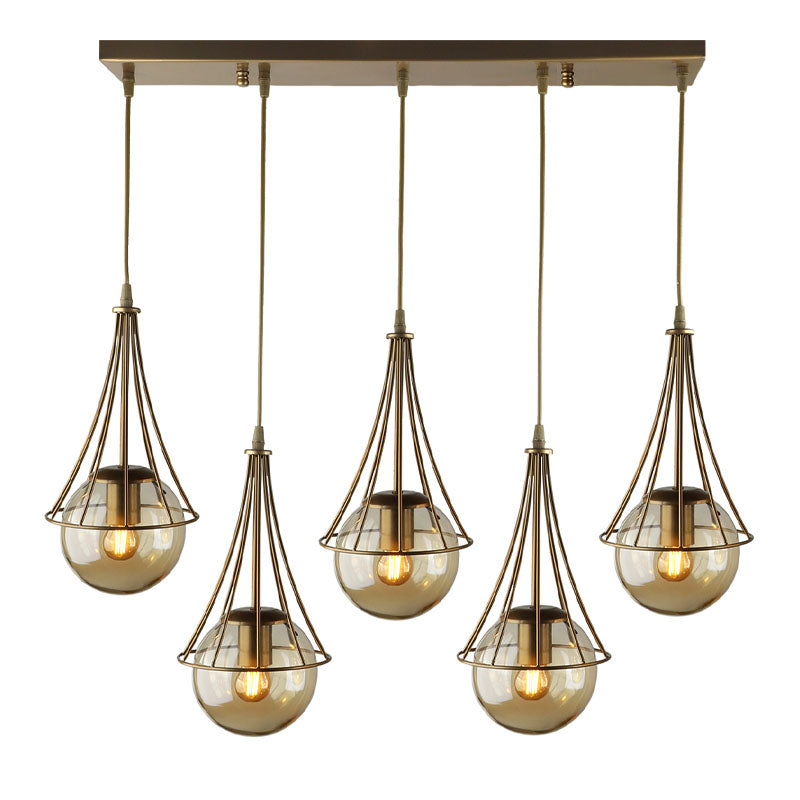 BELL Gold Ceiling Lamp with five E27 bulbs, dimensions 80x10x90cm, showcasing a luxurious metallic finish.