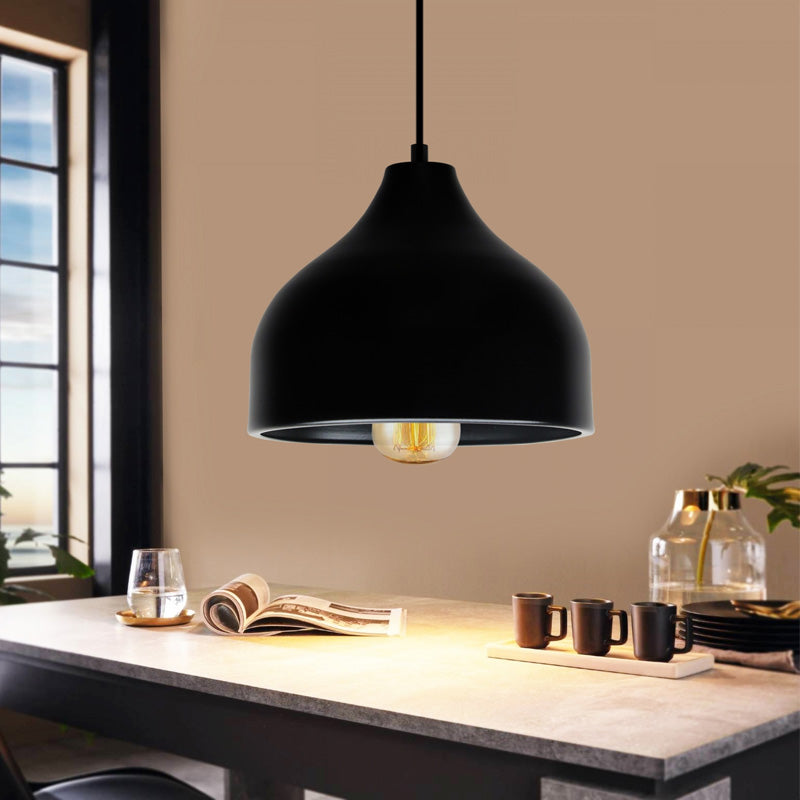 Ceiling Lamp BULB in black, featuring a sleek metallic design with a height of 70cm and a diameter of 17cm, ideal for modern interiors.