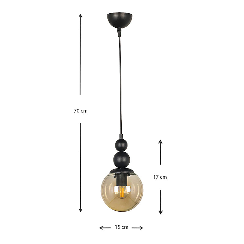 Stylish black metallic ceiling lamp ESTETICO E27, dimensions 15x15x70cm, perfect for modern interiors.