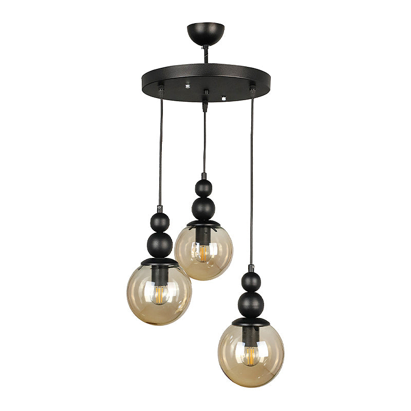 Stylish black metallic ESTETICO E27 ceiling lamp with three bulbs, dimensions 30x30x85 cm, perfect for modern interiors.