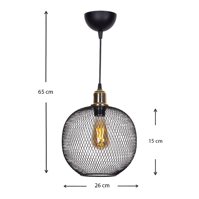 HIVE Ceiling Lamp in black, featuring a sleek metallic design, dimensions 26x26x65 cm, ideal for modern interiors.