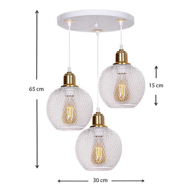 HIVE Ceiling Lamp in white and gold, featuring three E27 bulb sockets and a modern design, ideal for various interior spaces.