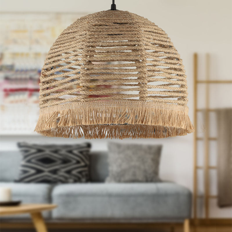 IGLU Ceiling Lamp made of natural rope, dimensions 30x30x70cm, designed for E27 bulb, ideal for home and business use.