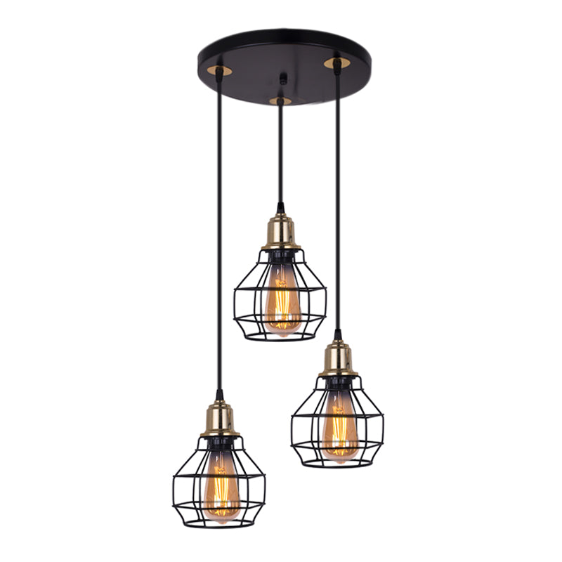 MELLON Black Ceiling Lamp with gold accents, dimensions 30x30x70cm, featuring a circular hat shape and E27 bulb fittings.