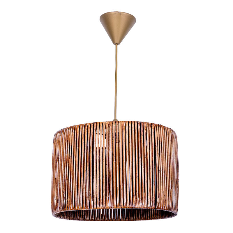 THOMAS Brown Ceiling Lamp with paper shade, dimensions 28x28x65 cm, ideal for home and commercial use.