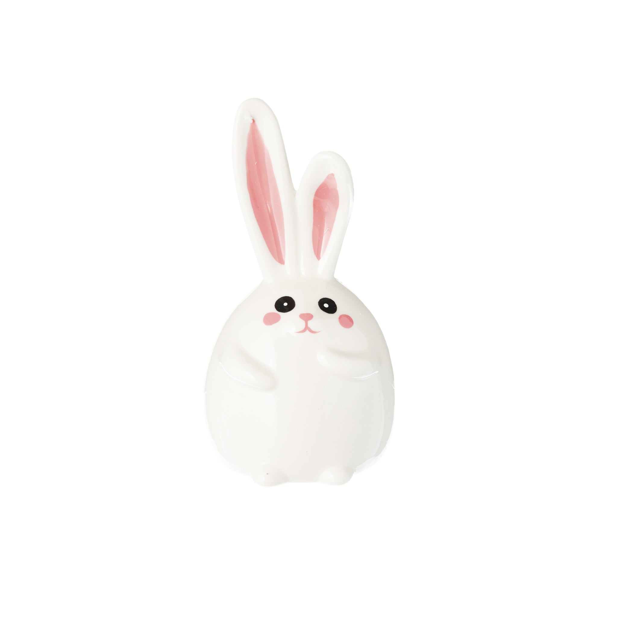 A charming Ceramic Bunny Bank in a soft color, featuring a cute rabbit design with smooth edges, perfect for saving coins.