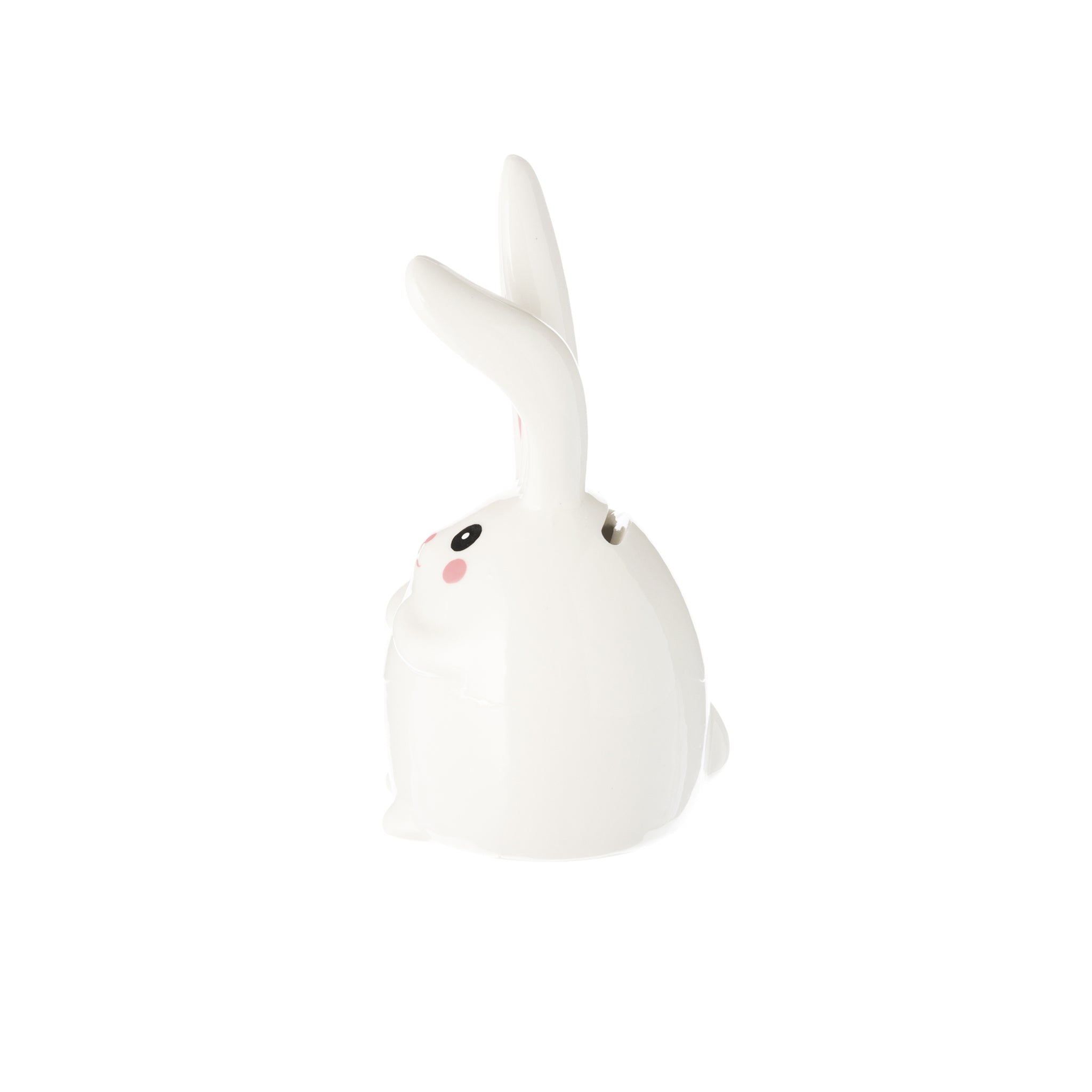 A charming Ceramic Bunny Bank in a soft color, featuring a cute rabbit design with smooth edges, perfect for saving coins.