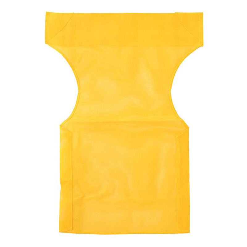 Set of 10 waterproof yellow chair covers for garden armchairs, designed for outdoor use.