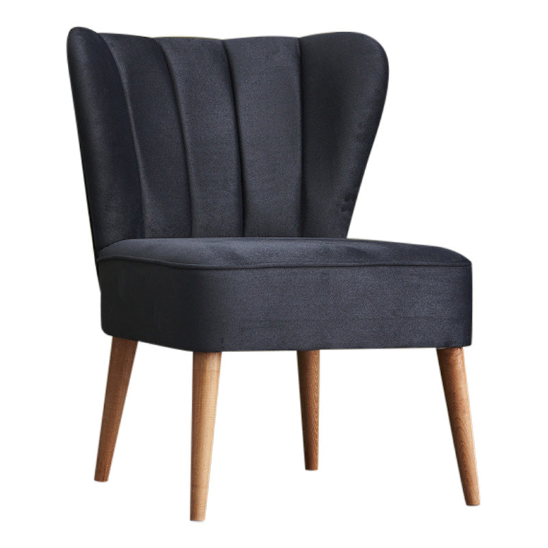 Chair RANDY in anthracite fabric with natural beech wood legs, dimensions 64x59x84 cm.