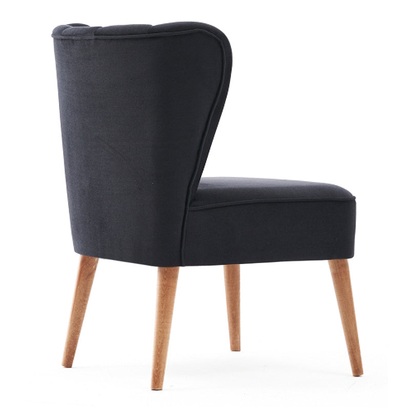 Chair RANDY in anthracite fabric with natural beech wood legs, dimensions 64x59x84 cm.