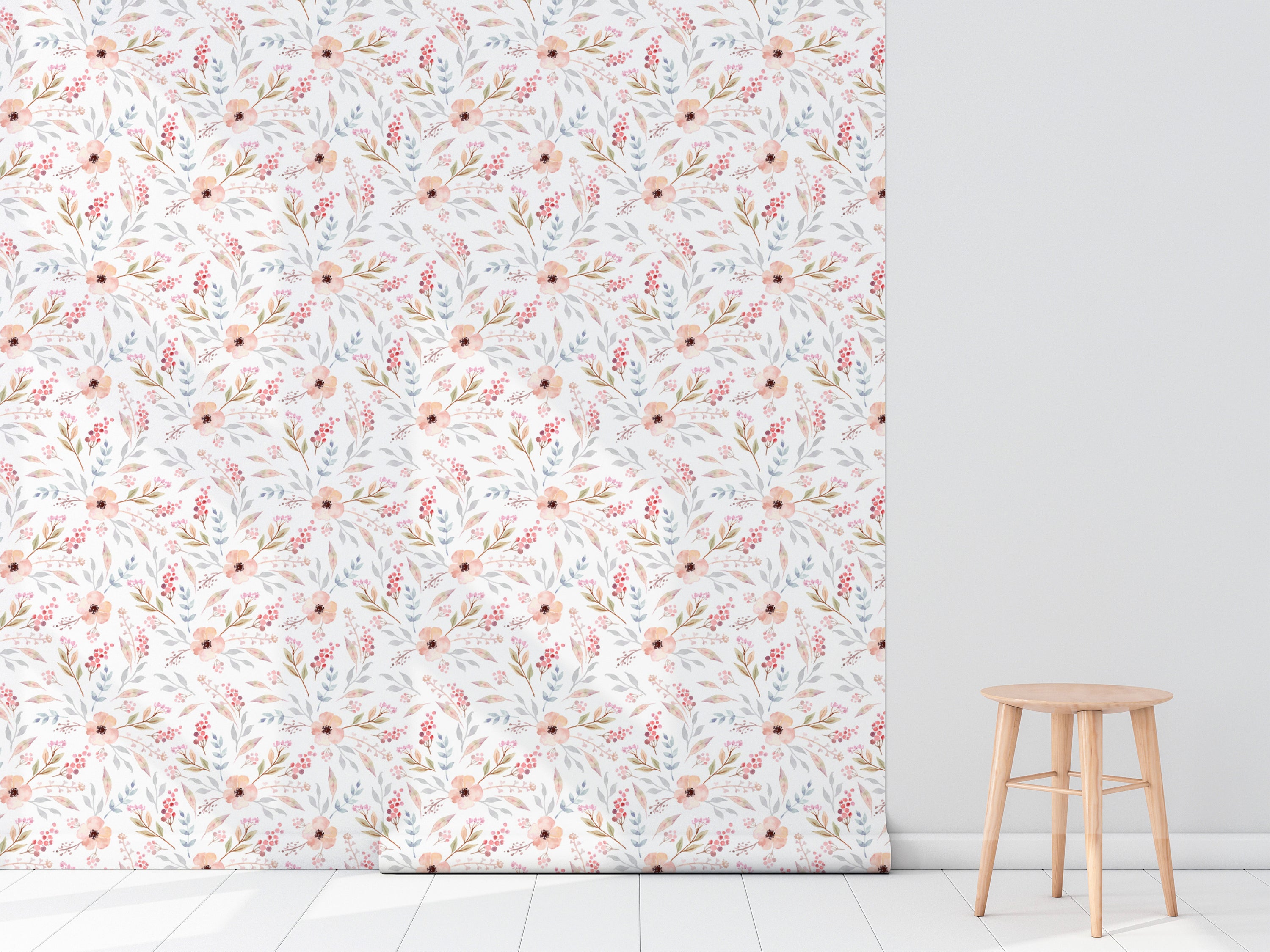 Cherry Blossoms Wallpaper featuring vibrant floral patterns on a smooth surface, ideal for home decor.