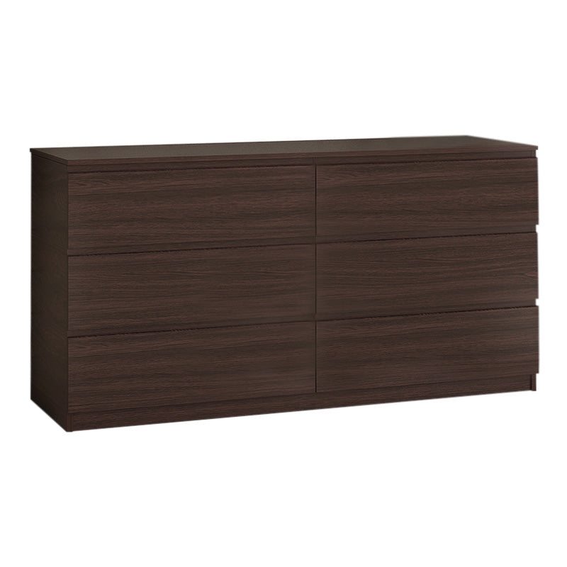 LOUISA Chest of Drawers in Wenge finish, featuring six drawers and a modern design, perfect for home or office storage.