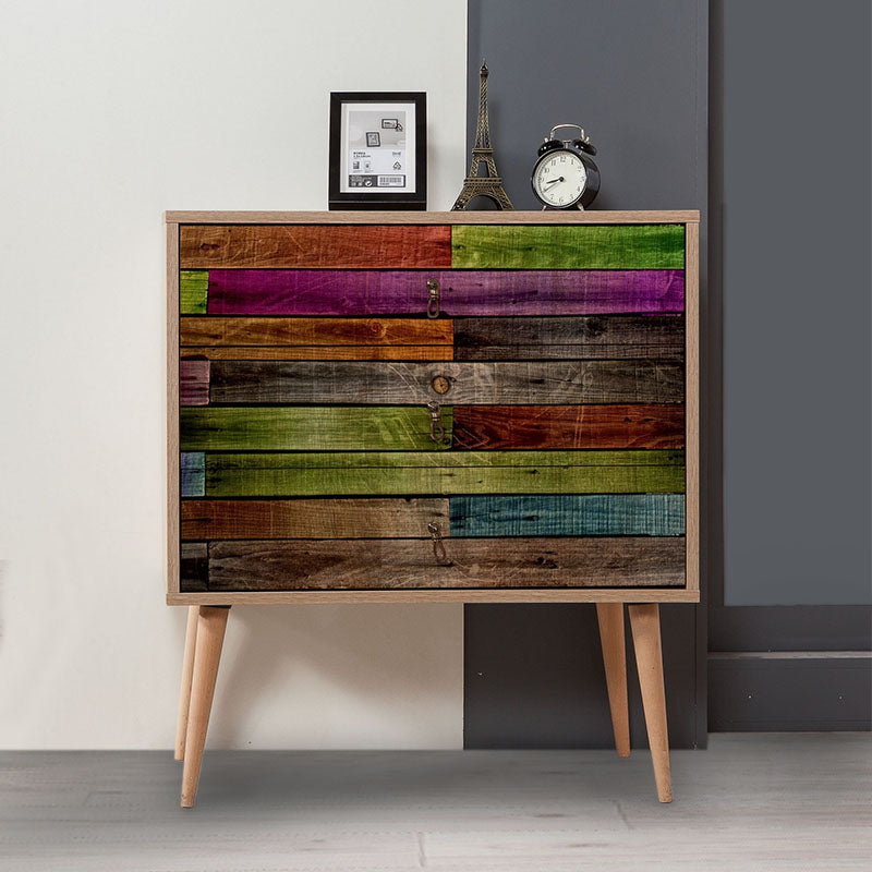 Chest of Drawers TANJA multi featuring multicolor design, wooden legs, and stylish digital print.