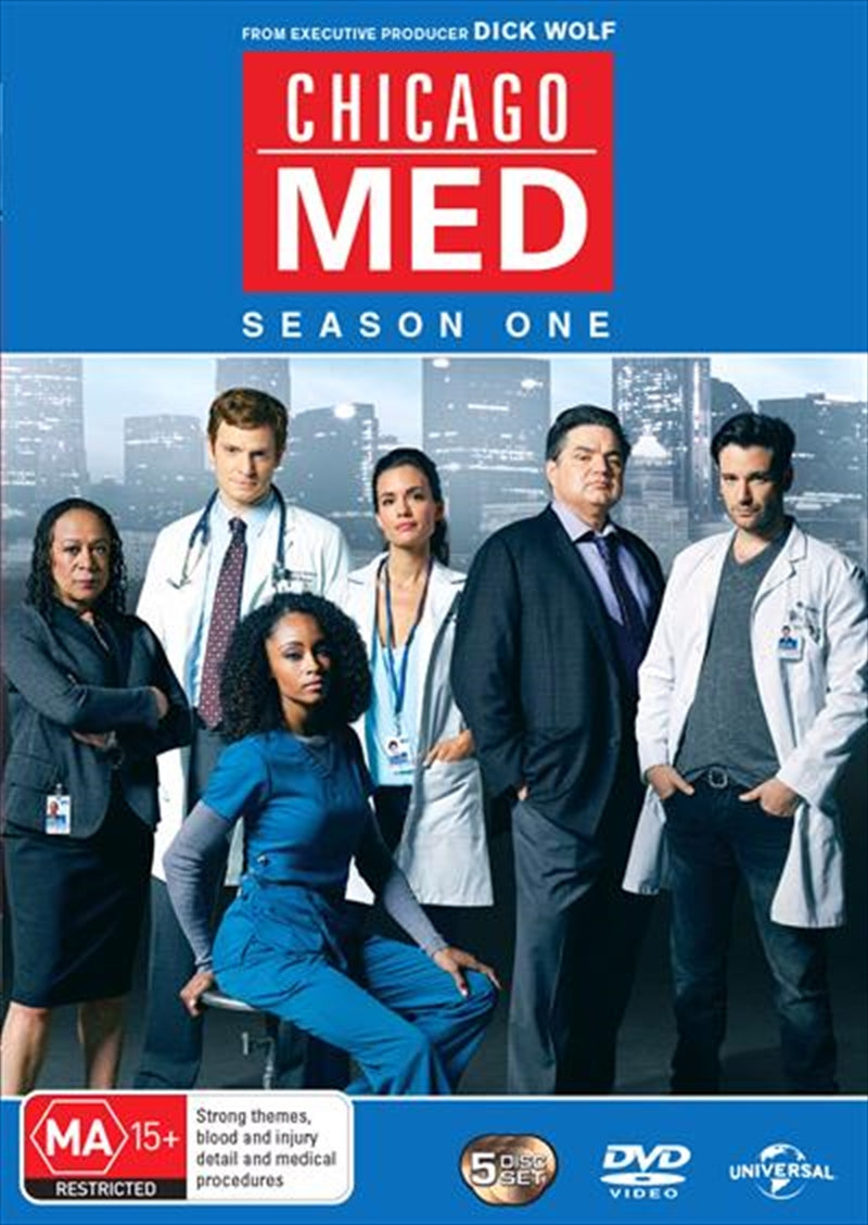 Chicago Med - Season 1 DVD cover featuring the main cast in a dramatic medical setting.