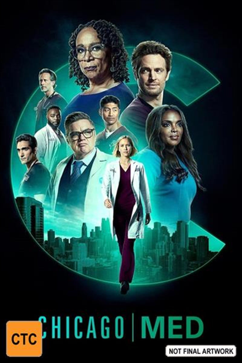 Chicago Med - Season 7 DVD cover featuring main characters in a hospital setting, showcasing the intense medical drama.