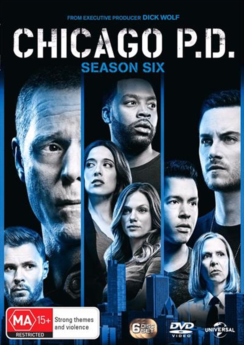 Chicago P.D. Season 6 DVD cover featuring main characters and dramatic imagery.