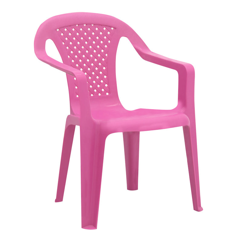 Children's PINK PANTHER garden chair in vibrant pink, made of durable polypropylene, measuring 38x38x52 cm, suitable for indoor and outdoor use.